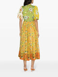Alemais Multicoloured Floral Short Puffed Sleeve Maxi Dress 3