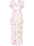 Ivory 'Evie' Floral Satin Midi Dress