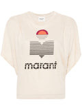 Marant Etoile Beige Sunset Logo T-shirt