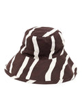 Faithfull The Brand Brown Cream Abstract Striped Bucket Hat