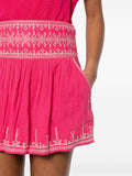 Marant Etoile Pink White Embroidered Mini Skirt 4