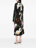 Stine Goya Black Multicoloured Floral High Neck Long Sleeve Midi Dress 3
