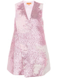 Stine Goya Metallic Pink Jacquard Sleeveless V-neck Mini Dress