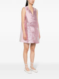Stine Goya Metallic Pink Jacquard Sleeveless V-neck Mini Dress 2