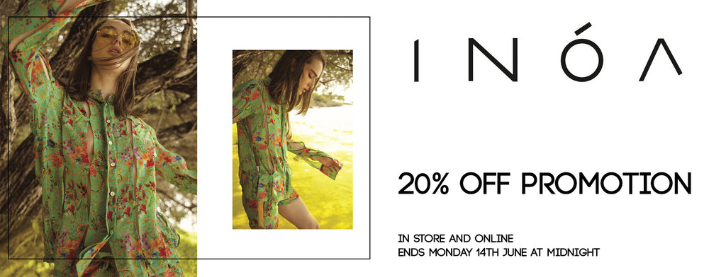 For one week only... Shop INOA at 20% off.