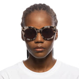 Le Specs Light Brown Rose Tortoiseshell Thick Cat Eye Sunglasses 1