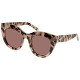 Le Specs Light Brown Rose Tortoiseshell Thick Cat Eye Sunglasses 2