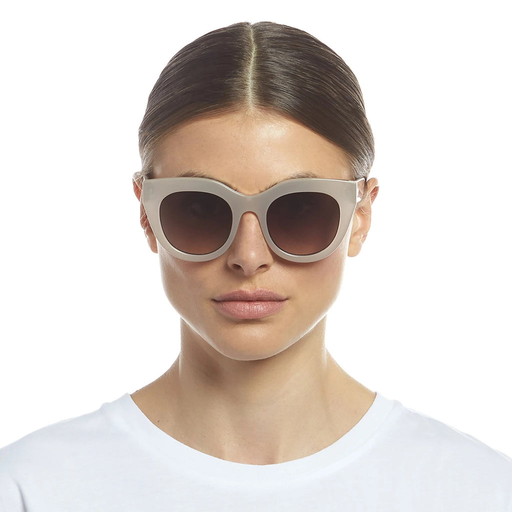 Le Specs Cream Thick Cat Eye Sunglasses 4 