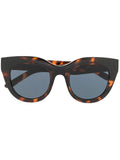 Le Specs Brown Tortoiseshell Thick Cat Eye Sunglasses