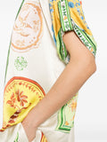 Alemais Silk Cream Multicoloured Print Short Sleeve Shirt 4