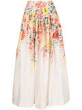 Zimmermann White Multicoloured Floral Maxi Skirt