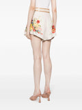 Zimmermann White Multicoloured Floral Belted Shorts 3