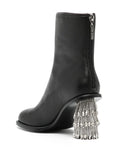 Stine Goya Black Silver Tassel Heel Boots 2