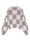 Stine Goya Pink Grey Checked Button Cardigan 1