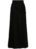 Faithfull The Brand Black Linen Maxi Skirt