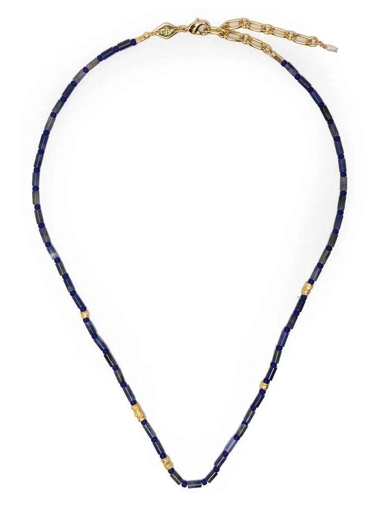 Anni Lu Blue Gold Beaded Necklace