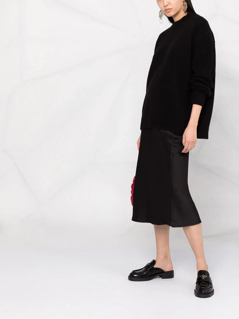 Anine Bing Black Silk Midi Skirt 5