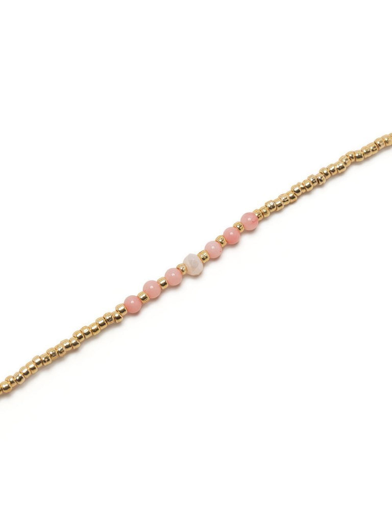 Anni Lu Baby Pink Gold Beaded Bracelet 2