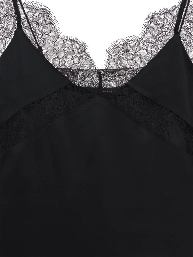 Black 'Amelie' Lace Trim Camisole