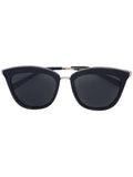 Le Specs Thin Black Gold Cat Eye Sunglasses