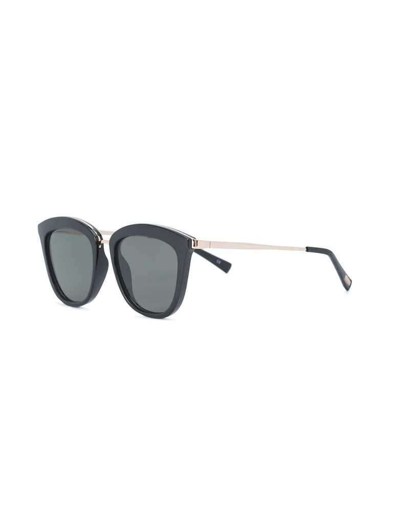Le Specs Thin Black Gold Cat Eye Sunglasses 1