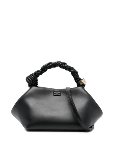 Ganni Black Braided Handle Leather Bag