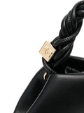 Ganni Black Braided Handle Leather Bag 4