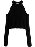 Black 'Cassie' Cold Shoulder Sweater