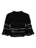 Black 'Frizy' Crochet Knit Top