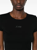 Rotate Black Logo Cropped T-Shirt 4