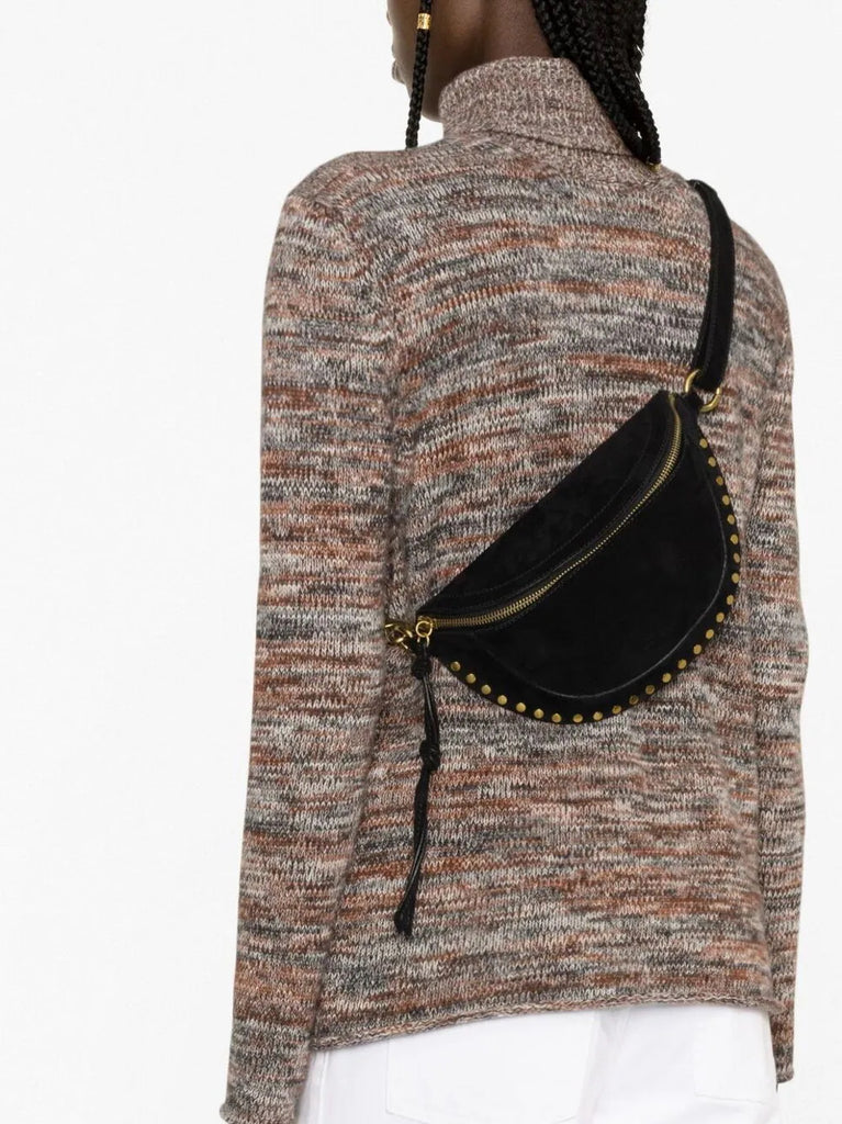 Isabel Marant Black Suede Studded Belt Bag 5