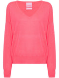Crush Pink V-neck Knit Sweater