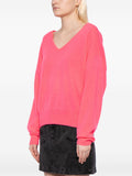 Crush Pink V-neck Knit Sweater 2