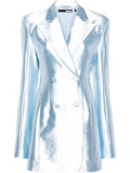Blue 'Satin Double Breasted Blazer Mini Dress'