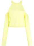 Crush Yellow Cold Shoulder Knit Top