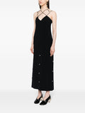 Stine Goya Black Pearl Embellished Crossover Strap Maxi Dress 2