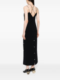 Stine Goya Black Pearl Embellished Crossover Strap Maxi Dress 3