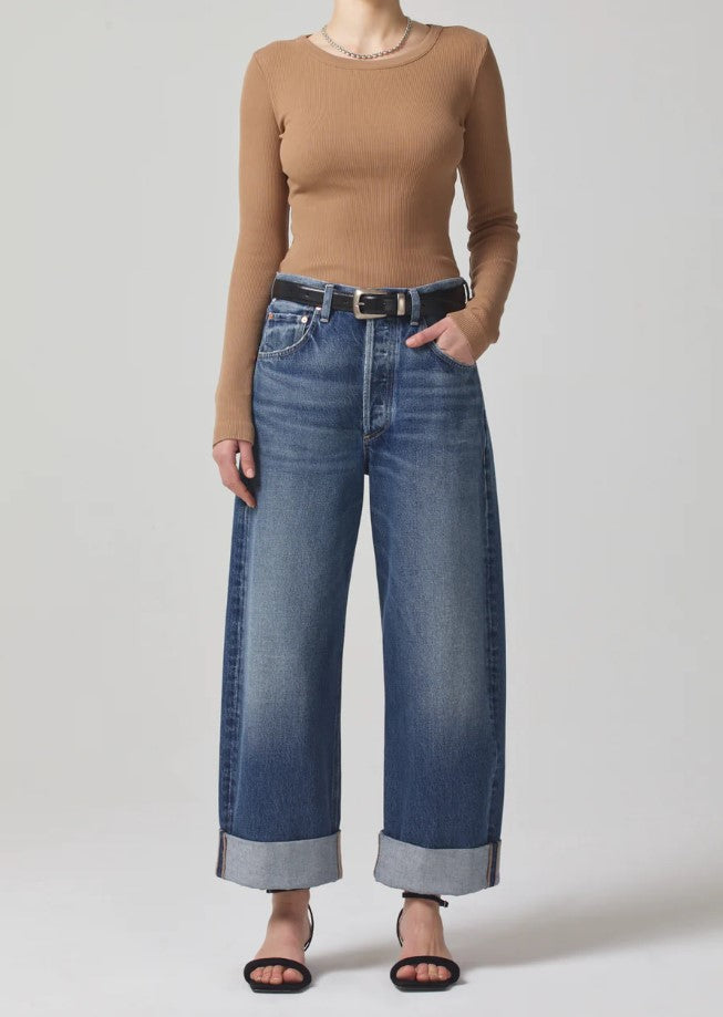 Citizens of Humanity Blue Wide Cuffed Leg Jeans