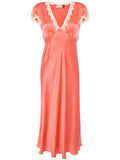 Rixo Orange Cream Lace Trim V-neck Short Sleeve Midi Dress