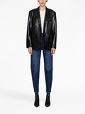 Anine Bing Black Faux Leather Blazer 1