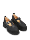 Ganni Black Buckled Mary Jane Shoes 1