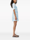 Ganni Blue White Cloud Print Short Sleeve Mini Dress 2