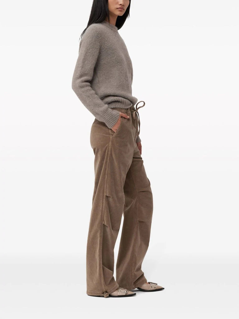 Ganni Brown Corduroy Drawstring Trousers 2