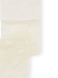 Ganni Cream Sheer Logo Patterned Socks 1