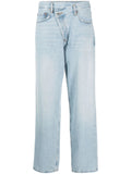 Agolde Blue Criss Cross Buttoned Jeans
