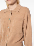Crush Brown Collared Button Front Cardigan 4