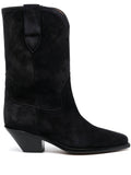 Isabel Marant Black Suede Calf Length Boots