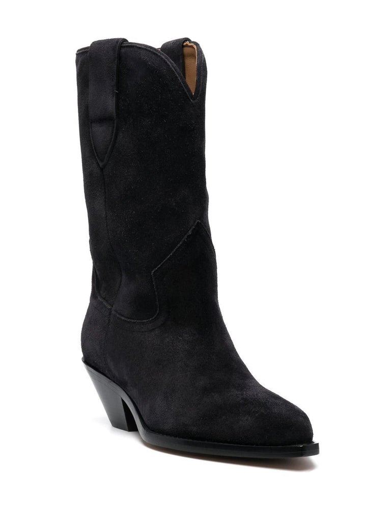 Isabel Marant Black Suede Calf Length Boots 1