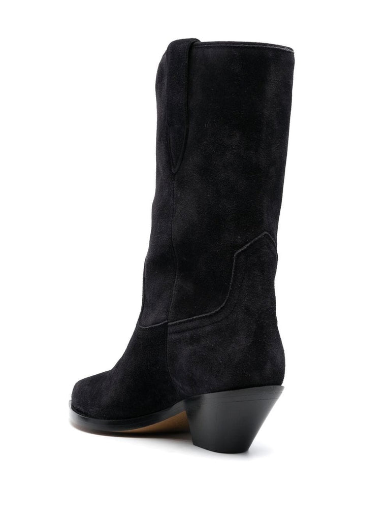 Isabel Marant Black Suede Calf Length Boots 2