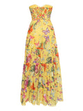 Charo Ruiz Ibiza Yellow Multicoloured Butterfly Print Sleeveless Maxi Dress 1